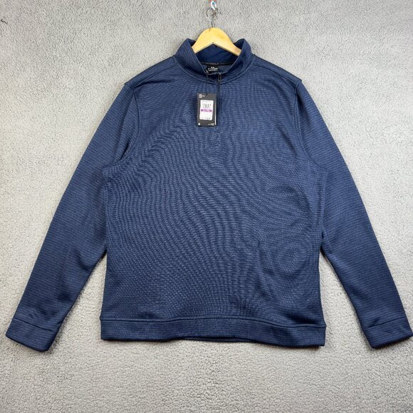 Under Armour Sweater Mens Size 2XL Navy UA Storm Sweater Fleece Mock Neck NWT - Picture 1 of 12